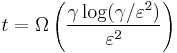  
t = \Omega \left( \frac{\gamma\log (\gamma/\varepsilon^2)}{\varepsilon^2} \right)
