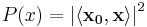  P(x) = \left| \langle\mathbf{x_0}, \mathbf{x} \rangle \right|^2