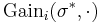 \text{Gain}_i(\sigma^*,\cdot)