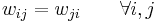 w_{ij}=w_{ji}\qquad \forall i,j