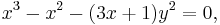 x^3-x^2-(3x%2B1)y^2=0,\,