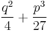  \frac{q^2}{4}%2B\frac{p^3}{27}\, 