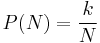 P(N) = \frac{k}{N}