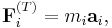 \mathbf {F}_{i}^{(T)} = m_i \mathbf {a}_i,