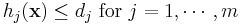  h_j(\mathbf{x}) \le d_j ~\mathrm{for~} j=1,\cdots,m  