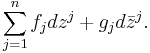 \sum_{j=1}^n f_jdz^j%2Bg_jd\bar{z}^j.