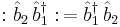 �: \hat{b}_2 \, \hat{b}_1^\dagger �: \,= \hat{b}_1^\dagger \,\hat{b}_2 