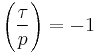  \left(\frac{\tau}{p}\right)=-1 