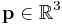 \mathbf{p} \in \mathbb{R}^3