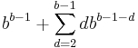 b^{b - 1} %2B \sum_{d = 2}^{b - 1} db^{b - 1 - d}