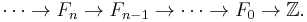  \dots \to F_n\to F_{n-1} \to\dots \to F_0\to \mathbb Z.