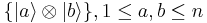 \{|a \rangle \otimes |b \rangle\}, 1 \leq a,b \leq n 