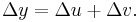  \Delta{y} = \Delta{u} %2B \Delta{v}. \, 