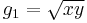 g_1 = \sqrt{xy}