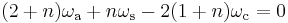 (2%2Bn)\omega_{\rm a} %2B n\omega_{\rm s} - 2(1%2Bn)\omega_{\rm c} = 0