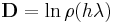 \textbf{D}=\ln\rho(h\lambda)