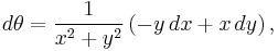 d\theta = \frac{1}{x^2%2By^2}\left(-y\,dx %2B x\,dy\right),