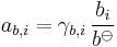 a_{b,i} = \gamma_{b,i}\, \frac{b_i}{b^{\ominus}}