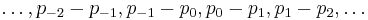 \dots, p_{-2} - p_{-1}, p_{-1} - p_0, p_0 - p_1, p_1 - p_2, \dots