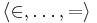 \langle \in, \ldots, =\rangle