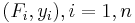 (F_i, y_i), i=1,n\!