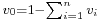 \scriptstyle v_0 = 1-\sum_{i=1}^n v_i