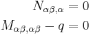 
   \begin{align} 
     N_{\alpha\beta,\alpha} & = 0 \\
     M_{\alpha\beta,\alpha\beta} - q & = 0 
   \end{align} 
