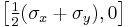 \left[\tfrac{1}{2}(\sigma_x %2B \sigma_y), 0\right]\,\!