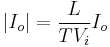 \left|I_o\right| = \frac{L}{TV_i}I_o