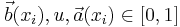 \vec{b}(x_i),u,\vec{a}(x_i) \in [0,1]\,\!