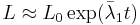 
L \approx L_0 \exp(\bar \lambda_1 t)
