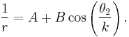 
\frac{1}{r} = A %2B B \cos \left( \frac{\theta_2}{k} \right).
