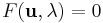 F(\mathbf u,\lambda) = 0