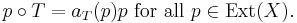 p \circ T = a_{T} (p) p \mbox{ for all } p \in \mathrm{Ext} (X).