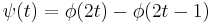  \psi(t)=\phi(2t)-\phi(2t-1)