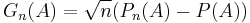 G_n(A)=\sqrt{n}(P_n(A)-P(A))