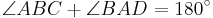 \angle ABC %2B \angle BAD = 180^\circ