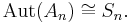 \operatorname{Aut}(A_n) \cong S_n.