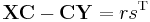 \mathbf{XC}-\mathbf{CY}=rs^\mathrm{T}