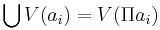 \bigcup V(a_i) = V (\Pi a_i)