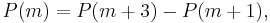 P(m) = P(m%2B3) - P(m%2B1),