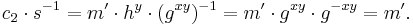  c_2 \cdot s^{-1} = m'\cdot h^y \cdot (g^{xy})^{-1} = m'\cdot g^{xy} \cdot g^{-xy} = m'.