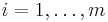 \textstyle i=1,\ldots,m