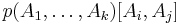 p(A_1,\ldots,A_k)[A_i,A_j]