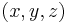 \textstyle(x, y, z)