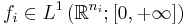 f_{i} \in L^{1} \left( \mathbb{R}^{n_{i}}�; [0, %2B \infty] \right)