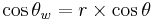  \cos \theta_w = r \times \cos \theta