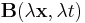 \mathbf{B}(\lambda\mathbf{x},\lambda t)