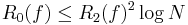 R_0(f)  \leq R_2(f)^2 \log N