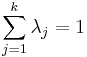 \sum_{j=1}^k\lambda_j=1